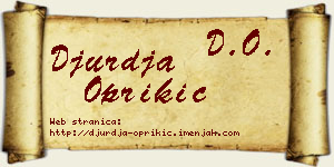 Đurđa Oprikić vizit kartica